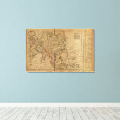 Asia Atlas Map Canvas Afdruk (Insitu (Houten vloer))