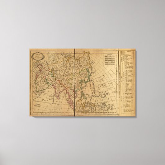 Asia Atlas Map Canvas Afdruk (Voorkant)