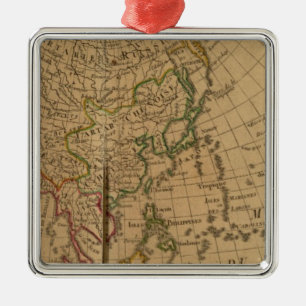 Asia Atlas Map Metalen Ornament