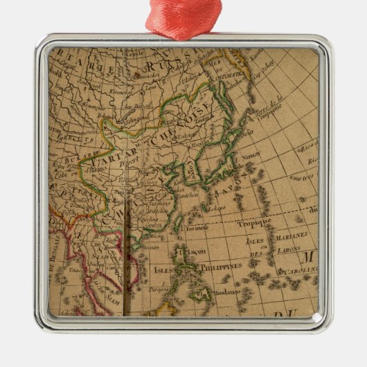 Asia Atlas Map Metalen Ornament (Voorkant)
