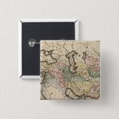 Asia Atlas Map Vierkante Button 5,1 Cm (Voorkant /achterkant)