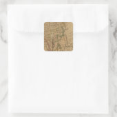 Asia Atlas Map Vierkante Sticker (Tas)