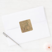Asia Atlas Map Vierkante Sticker (Envelop)