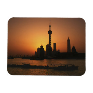 ASIA, China, Uitzicht Shanghai van Oriental Pearl  Magneet