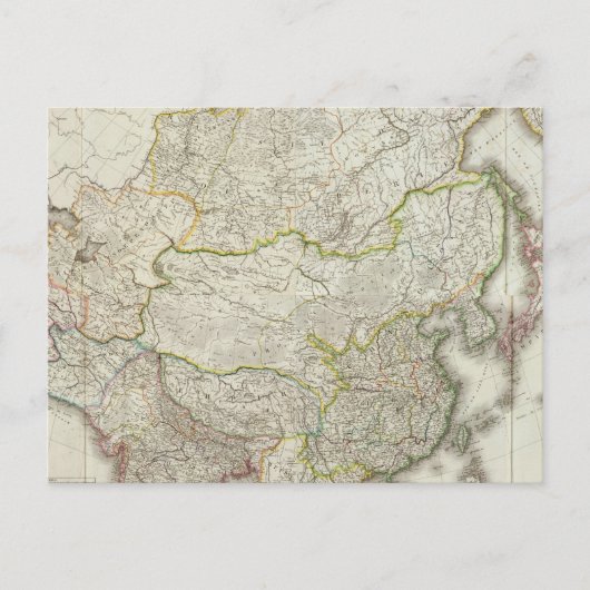 Asia Engraved Map Briefkaart (Voorkant)