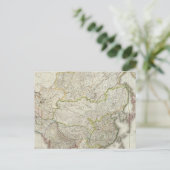 Asia Engraved Map Briefkaart (Staand voorkant)