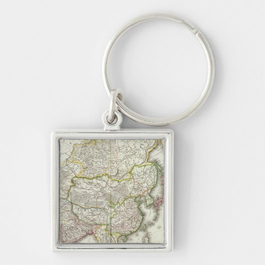 Asia Engraved Map Sleutelhanger (Voorkant)