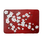 Asia Floral White Cherry Blossom Red Badmat (Voorkant)