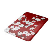 Asia Floral White Cherry Blossom Red Badmat (Gekanteld)
