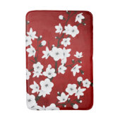 Asia Floral White Cherry Blossom Red Badmat (Voorkant Verticaal)