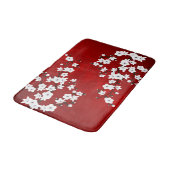 Asia Floral White Cherry Blossom Red Badmat (Gekanteld)