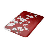 Asia Floral White Cherry Blossom Red Badmat (Gekanteld)
