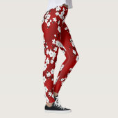 Asia Floral White Cherry Blossom Red Leggings (Rechts)