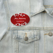 Asia Floral White Cherry Blossom Red Naamplaatje (In situ)