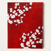 Asia Floral White Cherry Blossom Red Planner (Achterkant)
