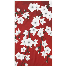 Asia Floral White Cherry Blossom Red Tafelkleed