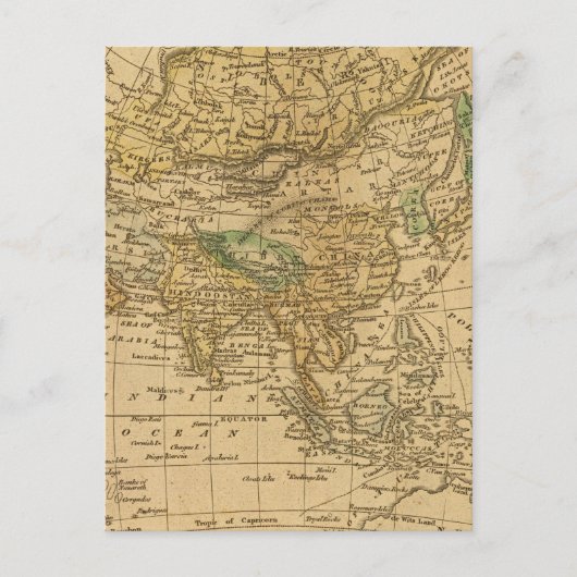 Asia Map by Worcester Briefkaart (Voorkant)