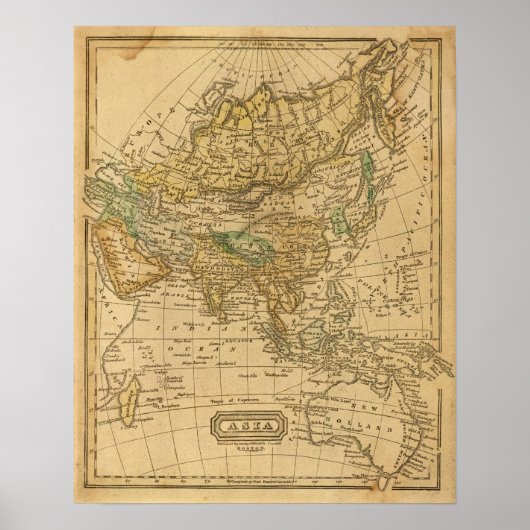 Asia Map by Worcester Poster (Voorkant)