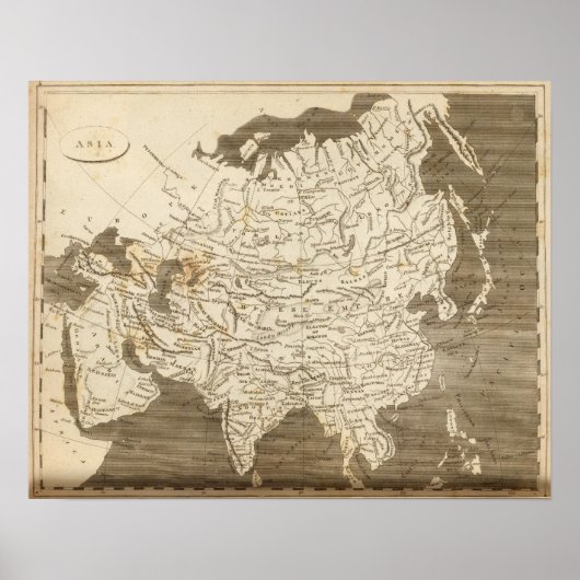 Asia Map door Arrowsmith Poster (Voorkant)