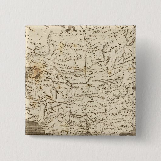 Asia Map door Arrowsmith Vierkante Button 5,1 Cm (Voorkant)