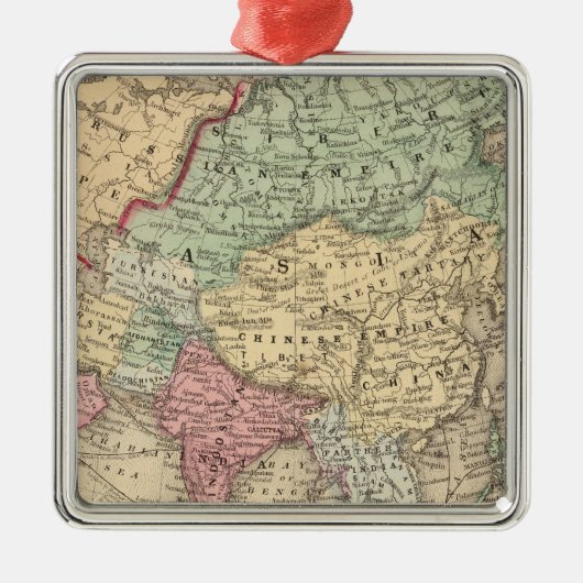 Asia Map door Mitchell Metalen Ornament (Voorkant)