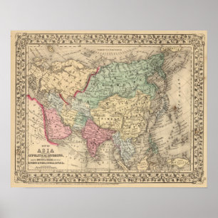 Asia Map door Mitchell Poster