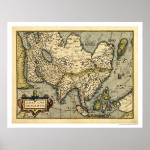 Asia Map door Ortelius 1570 Poster