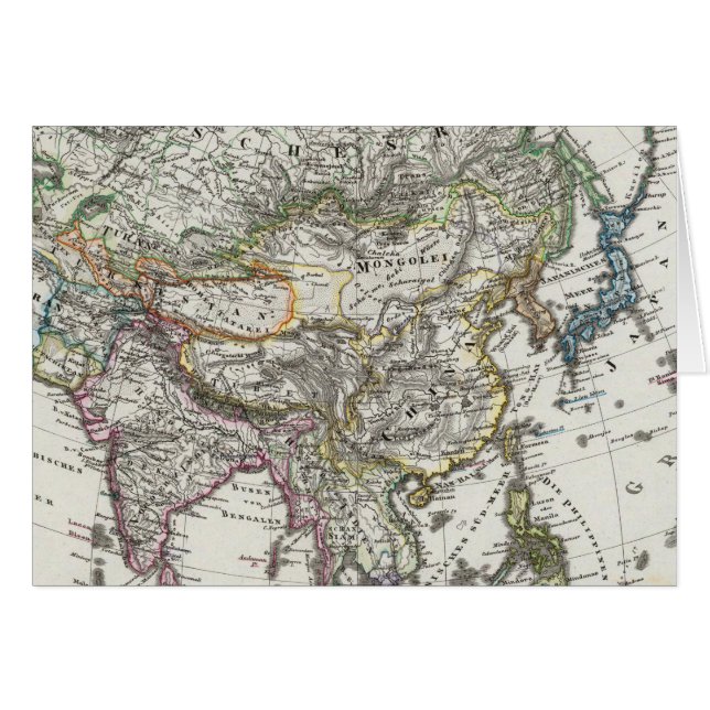 Asia Map door Stieler (Voorkant Horizontaal)