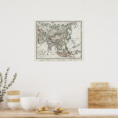 Asia Map door Stieler Poster (Keuken)