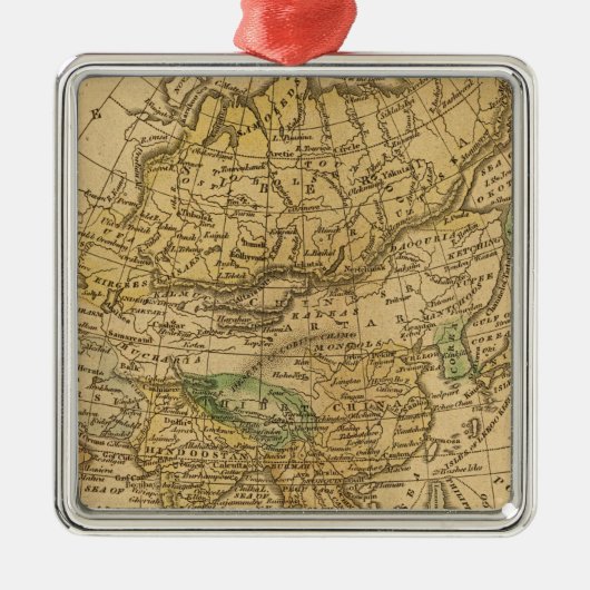 Asia Map door Worcester Metalen Ornament (Voorkant)