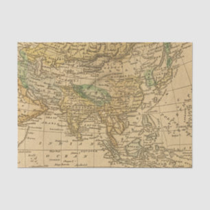 Asia Map door Worcester Tissuepapier