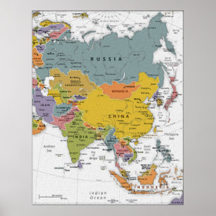 Asia Map Poster