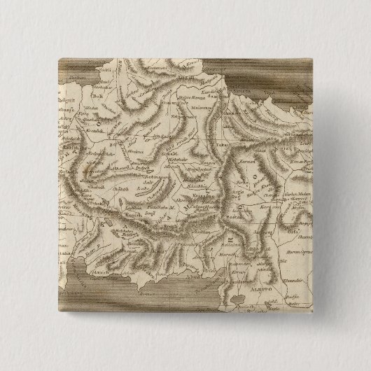 Asia Minor Map door Arrowsmith Vierkante Button 5,1 Cm (Voorkant)