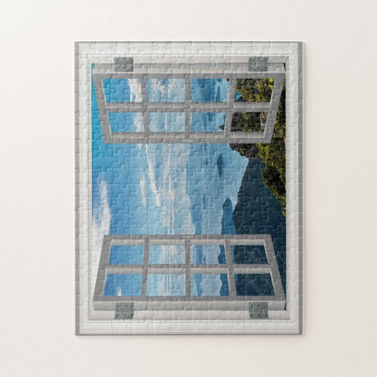 Asia Mountains Amazing Uitzicht Fab Ocean Jigzaag Legpuzzel (Verticaal)