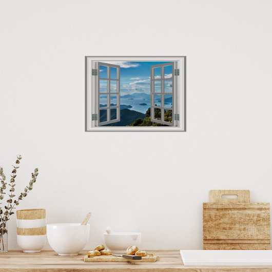 Asia Mountains Amazing Uitzicht Fab Ocean Poster (Keuken)