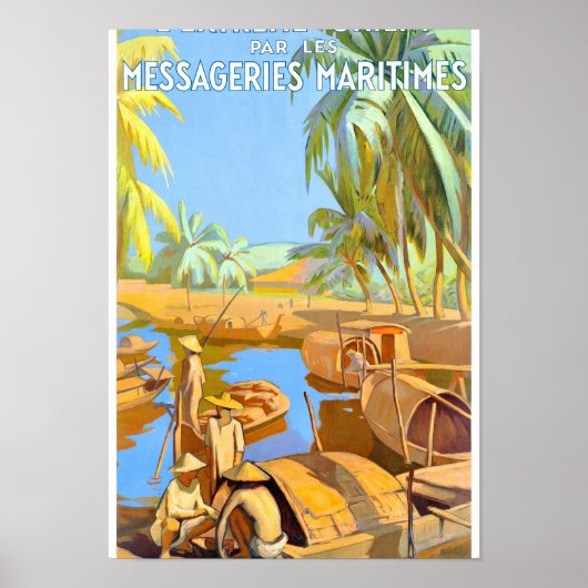 Asia Orient Vintage Travel Poster teruggezet (Voorkant)