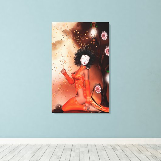 ASIA Oriental Fantasy Art Canvas Afdruk (Insitu (Houten vloer))