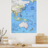 " Asia-Pacific-Region: 1989 Gedetailleerde MAP ... Poster (Keuken)