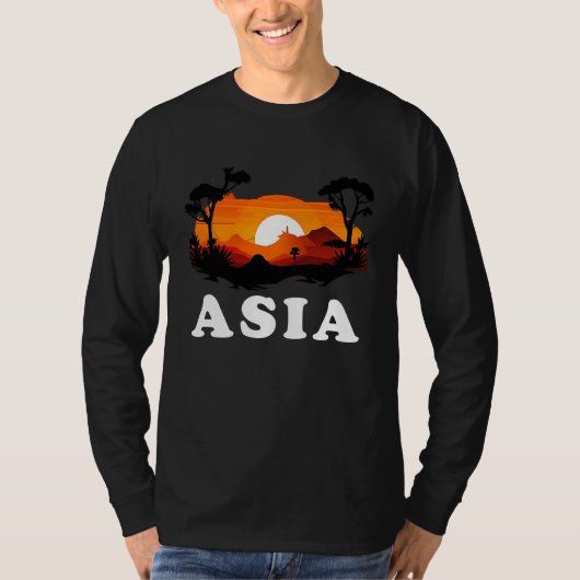 Asia Pride Sunset Continent Souvenir T-shirt (Voorkant)