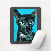 ASIA ~ zwarte rook Oosterse kat ~ Muismat (Met muis)