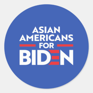 ASIAANSE AMERIKANEN VOOR JOE BIDEN RONDE STICKER