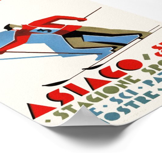 Asiago Italië  skireisposter Poster (Hoek)