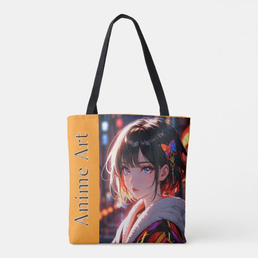 Asian anime cute girl designトートバッグ tote bag (Achterkant)