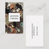 Asian Art Japanse Samurai Warrior Slays Serpent Visitekaartje (Voorkant / Achterkant)