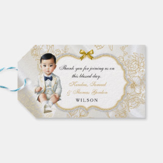 Asian Baby Boy Baptism Communauté Gold White Cadeaulabel