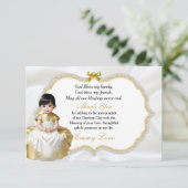 Asian Baby Girl Baptism Christening Bedankt (Staand voorkant)