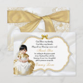 Asian Baby Girl Baptism Christening Bedankt (Voorkant / Achterkant)