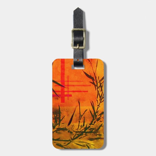 Asian Bamboo Art Bagagelabel (Voorkant verticaal)