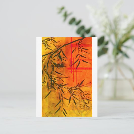 Asian Bamboo Art Briefkaart (Staand voorkant)