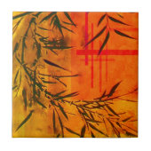 Asian Bamboo Art Tegeltje (Voorkant)